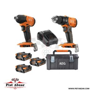 دریل چکشی و پیچ گوشتی شارژی آاگ BSB18G4-203TBLK3+BSS18C2