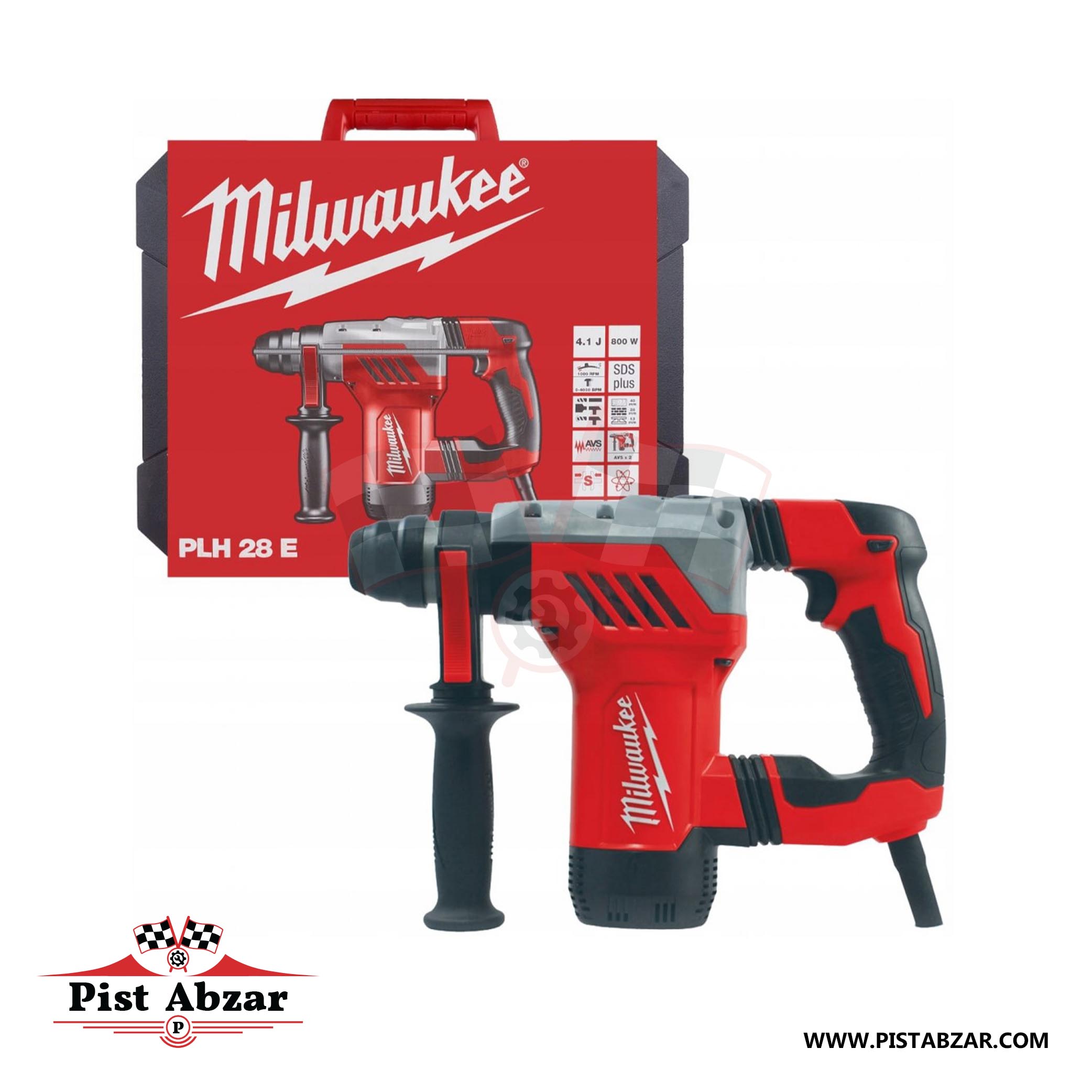 بتن کن سه کاره چهار شیار میلواکی مدل PLH28E با گارانتی