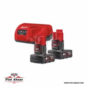 کیت باتری و شارژر 12 ولت 4 آمپر میلواکی مدل M12NRG-402