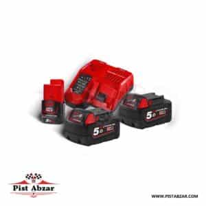 کیت باتری و شارژر 18 ولت 5 آمپر میلواکی مدل M18NRG-502